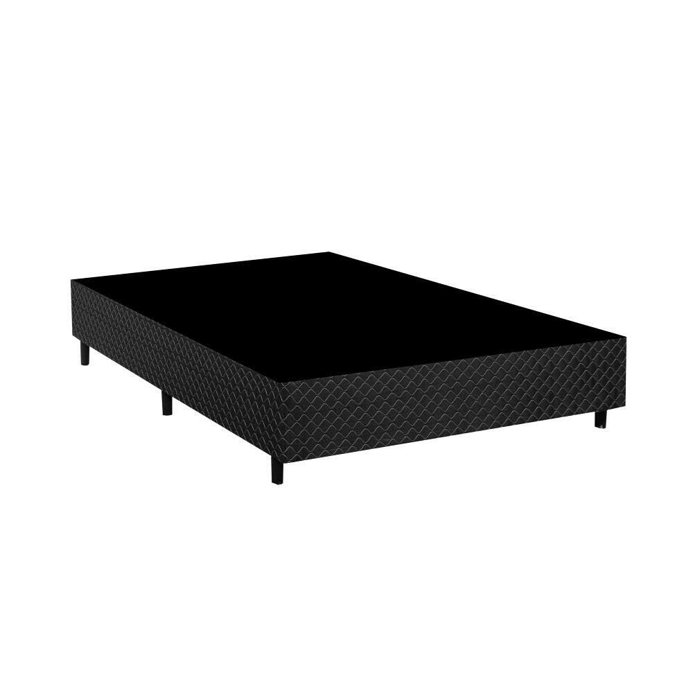 Base Cama Box Casal Gazin 138x188x27cm Poliester Bordado Preto