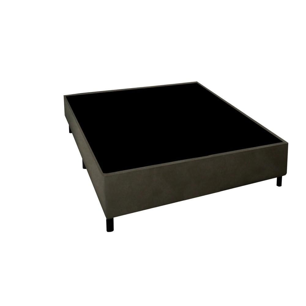Base Cama Box Casal Gazin Sommier 138x188x39cm Suede Liso Marrom