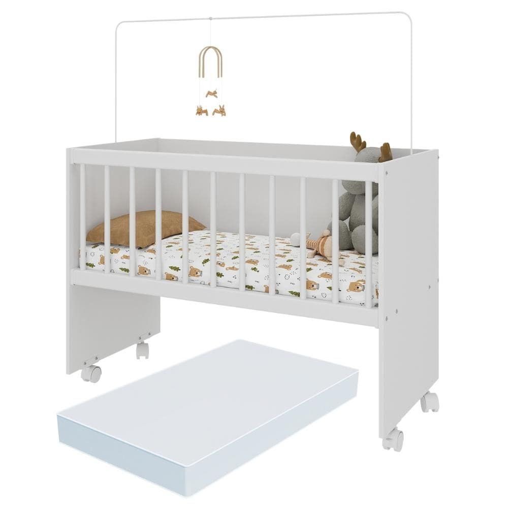 Mini Berço Moisés com Colchão Incluso e Rodízios Multimóveis MP4381C