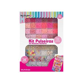 Kit Pulseiras da Amizade Arco-iris My Style Tamanho G Multikids - BR2316