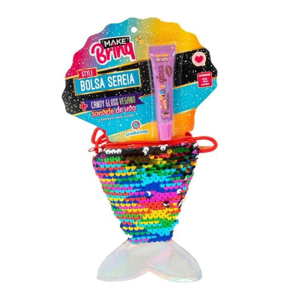 Bolsa Sereia com Gloss Labial MK101 Colorido - Polibrinq
