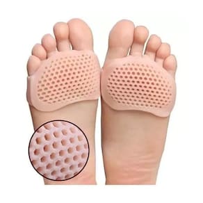 Kit Par Meia Palmilha Ortopédica Protetor Para Os Pés Almofada Silicone Gel Tiptoe Bege