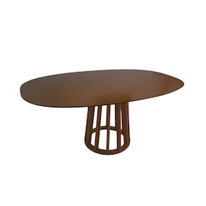 Mesa de Jantar Orgânica Beatriz com Base Cone Palito em Madeira 1,80x1,10 Nogueira