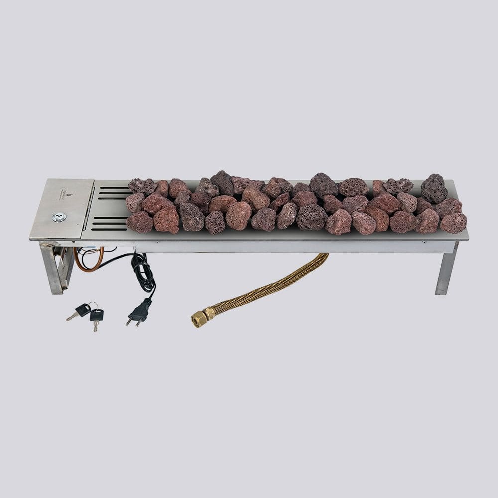 Lareira Interna De Embutir A Gás Império 80cm com chave