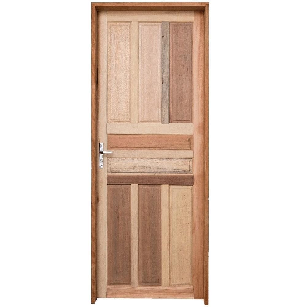 Kit Porta de Madeira Pinus Grantok Mista M09 Interna, Abertura à Direita 213 x 86 cm