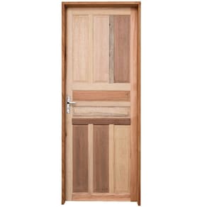 Kit Porta de Madeira Pinus Grantok Mista M09 Interna, Abertura à Direita 213 x 86 cm