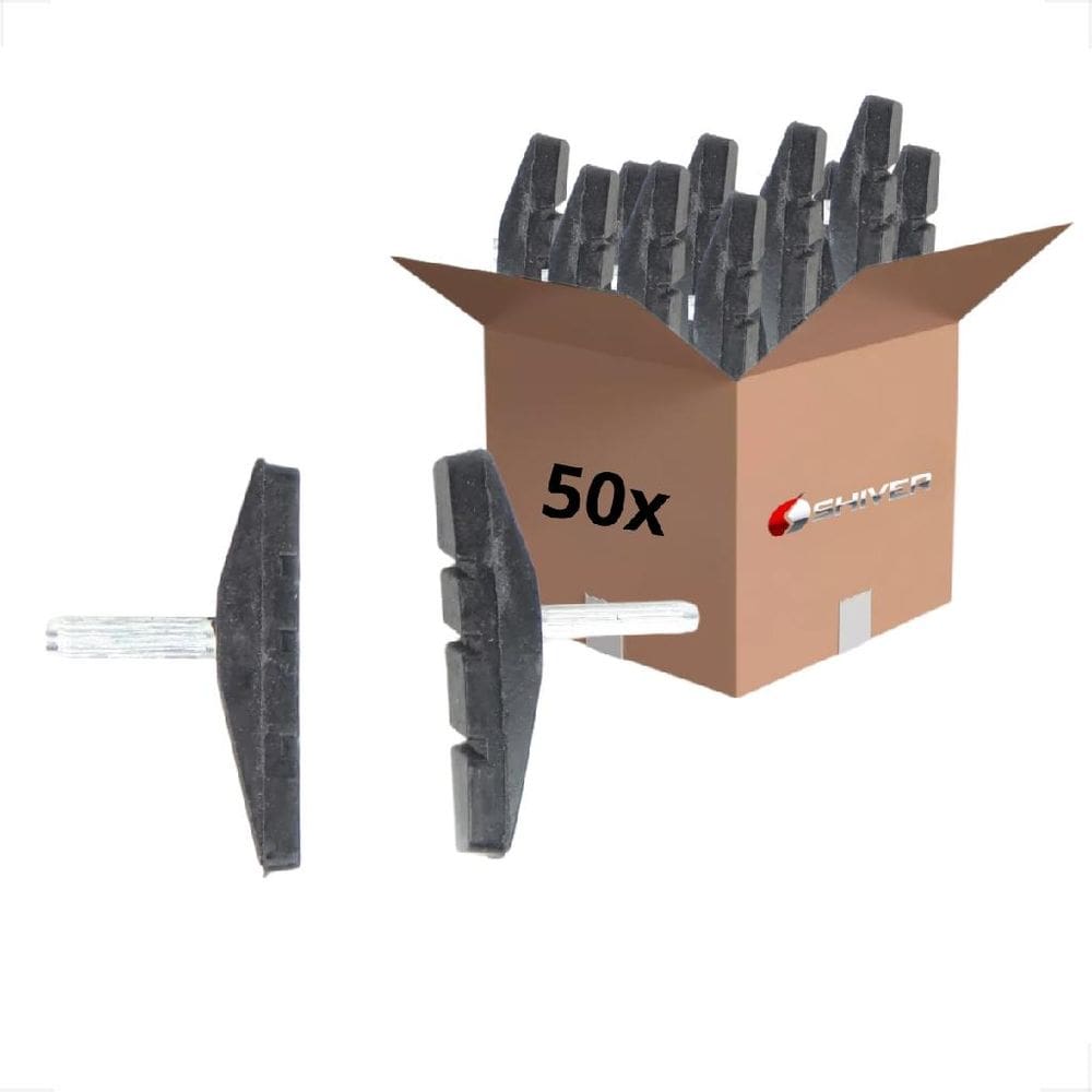Kit 50 Par Pares Sapata Pastilhas De Freio Shiver V-Brake 65Mm Bicicleta Aro 26 29