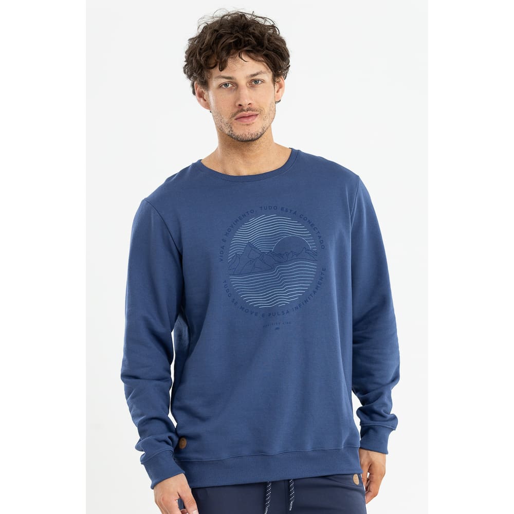 Blusão Masculino Moletom Positive Vibe Marinho Absoluto