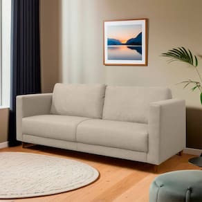 Sofá Fixo Living Lisboa 2 Lugares 140cm D28 Linho - SOFA STORE