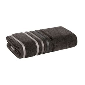 Toalha de Banho Lumina Unika Karsten Cinza Carbono Fio Penteado com Listras