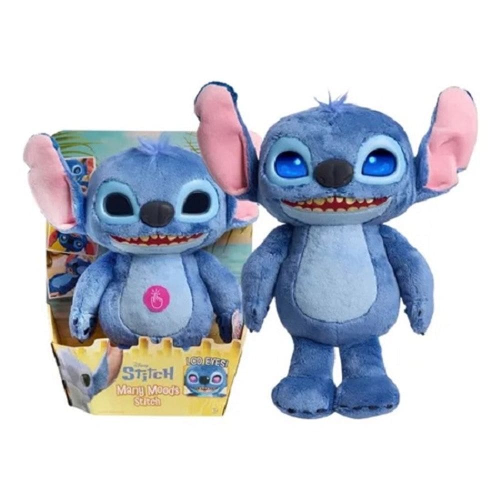 Stitch Pelucia Interativa 30 Cm Com Olhos Emotivos  - Olhos de LCD C/ 50 Efeitos e Sons – Sunny