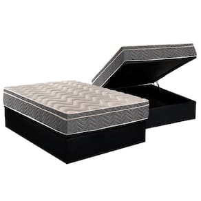 Cama Box Baú Casal: Colchão Espuma Paropas D45 / Ep Confort Mega Firme + Base Black(138X188)