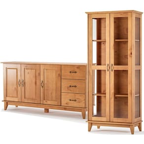 Buffet Aparador 3 Portas 3 Gav. 156 cm e Cristaleira 2 Portas Bella Slim