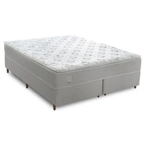 Cama Box Queen + Colchão de Molas Umaflex Cappuccino 158x198x75cm