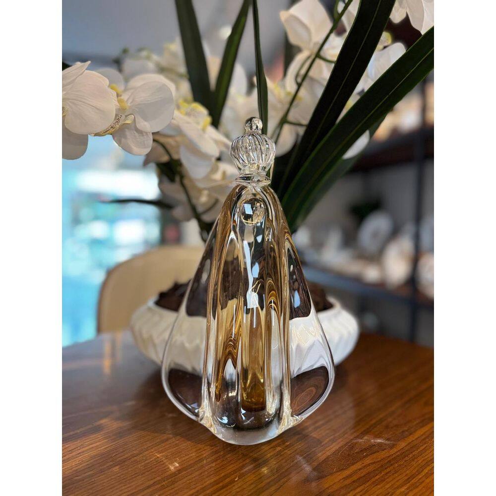 Imagem decorativa em Cristal Murano cor Âmbar 28cm