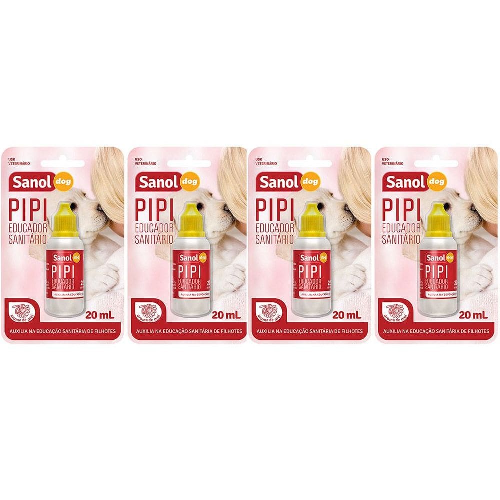 Kit com 4 Educador Sanitário Pipi Dog Pode Sanol ( Atrativo Xixi Sim ) 20ml