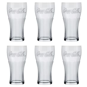 Copo Contour Coca Cola Transparente 470ml 6 Unidades - Nadir 7050