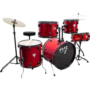 Bateria Acústica 2T ERD Vermelha com Banco NY F1rst