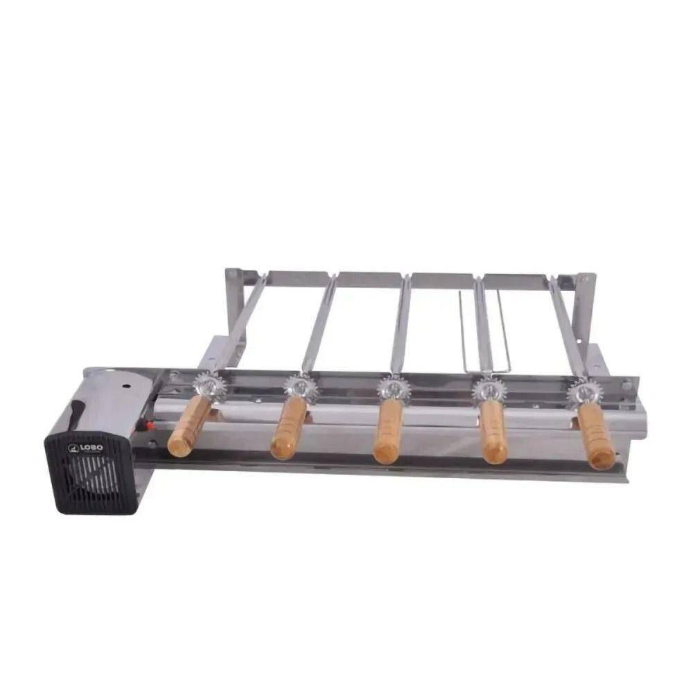 Kit Giratório Churrasqueira Pré - Moldada Inox Pré Regulável Lobo Churrasqueiras Bivolt