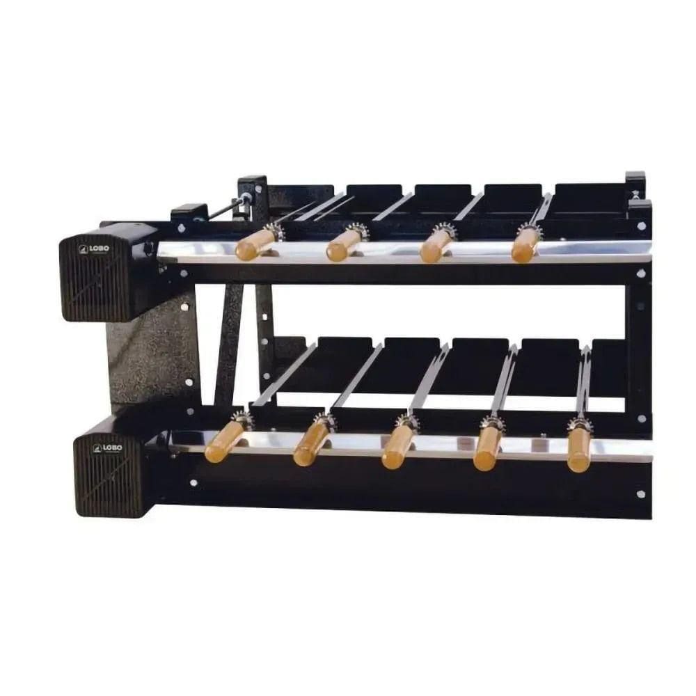 Kit Giratório Em Aço Carbono Gda Regulável Lobo Churrasqueiras Tamanho 13-99 Bivolt