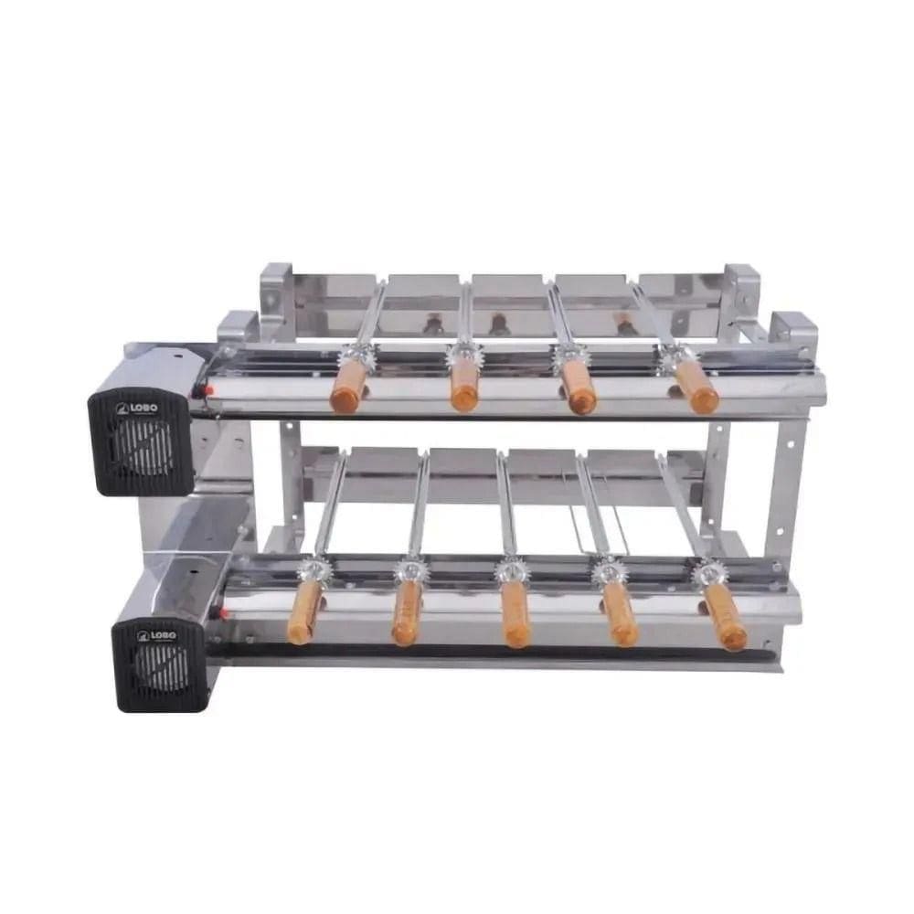 Kit Giratório Em Aço Inox 430 Super Gda Regulável Lobo Churrasqueiras Tamanho 7-59 Bivolt