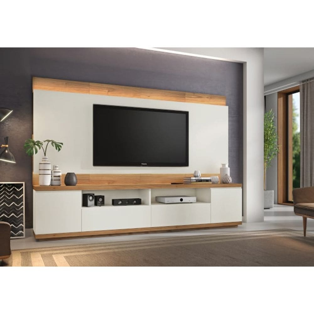 Home para sala de tv moderno 2 metros de largura - Rubi - Móveis Montanhês