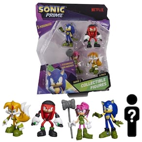 Kit 5 Bonecos Col 6,5cm Sonic, Knucks, Thorn Rose e Tails