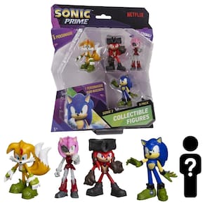 Kit 5 Bonecos Col 6,5cm Tails, Knuckles Pirata, Rose, Sonic