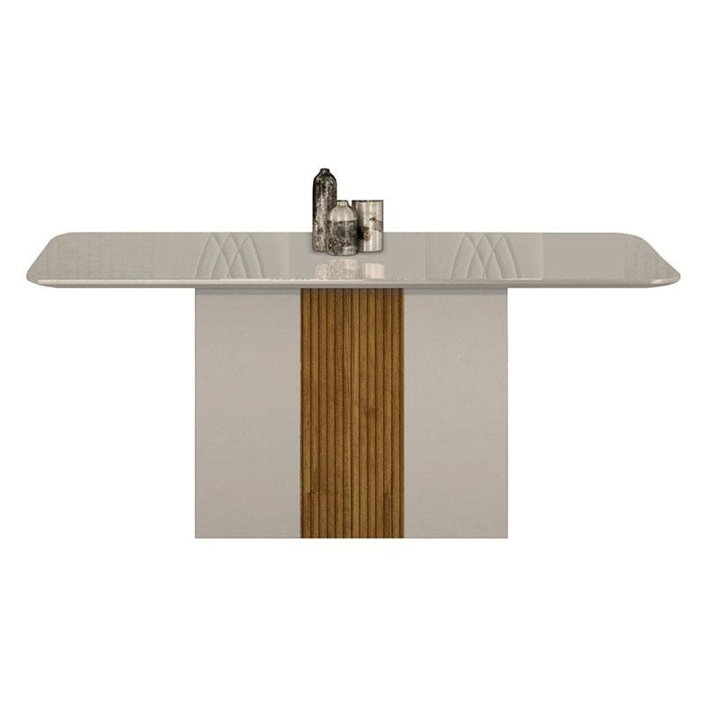 Mesa de Jantar Doha 160x80 Off White Freijó Decor Off - Leifer Móveis