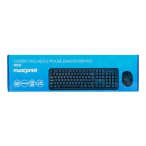 Teclado com Mouse sem Fio Exagon Maxprint Preto