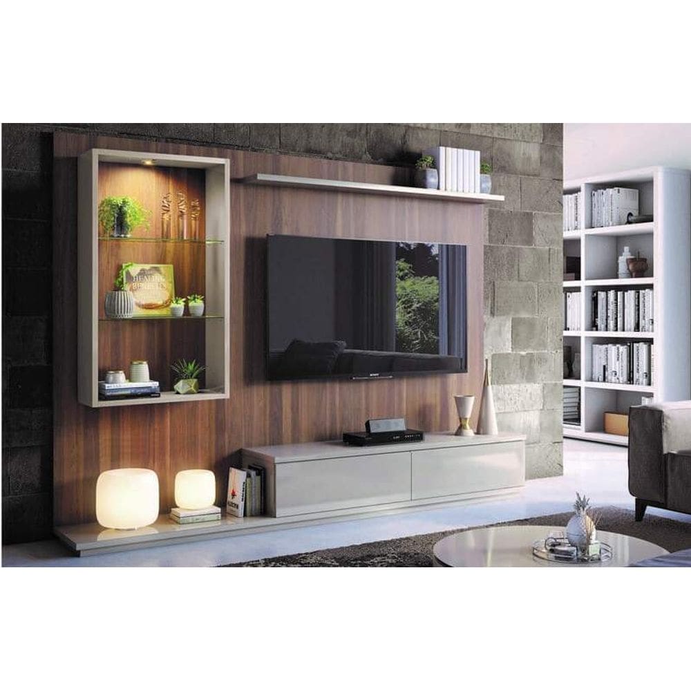Home para Sala de TV Moderno com Nicho 2,70m - Agnes - Montanhês Móveis