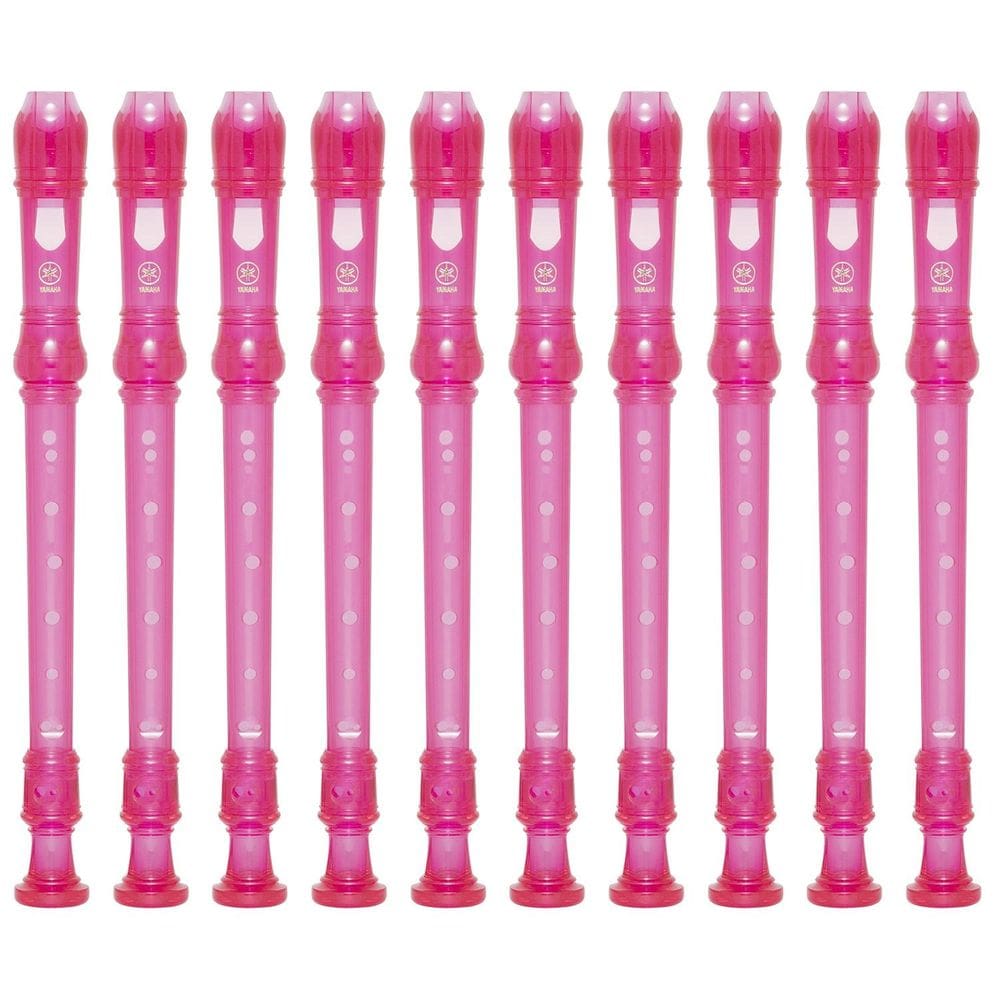 Kit 20 Flautas Doce Soprano Germânica YRS-20G Rosa Yamaha