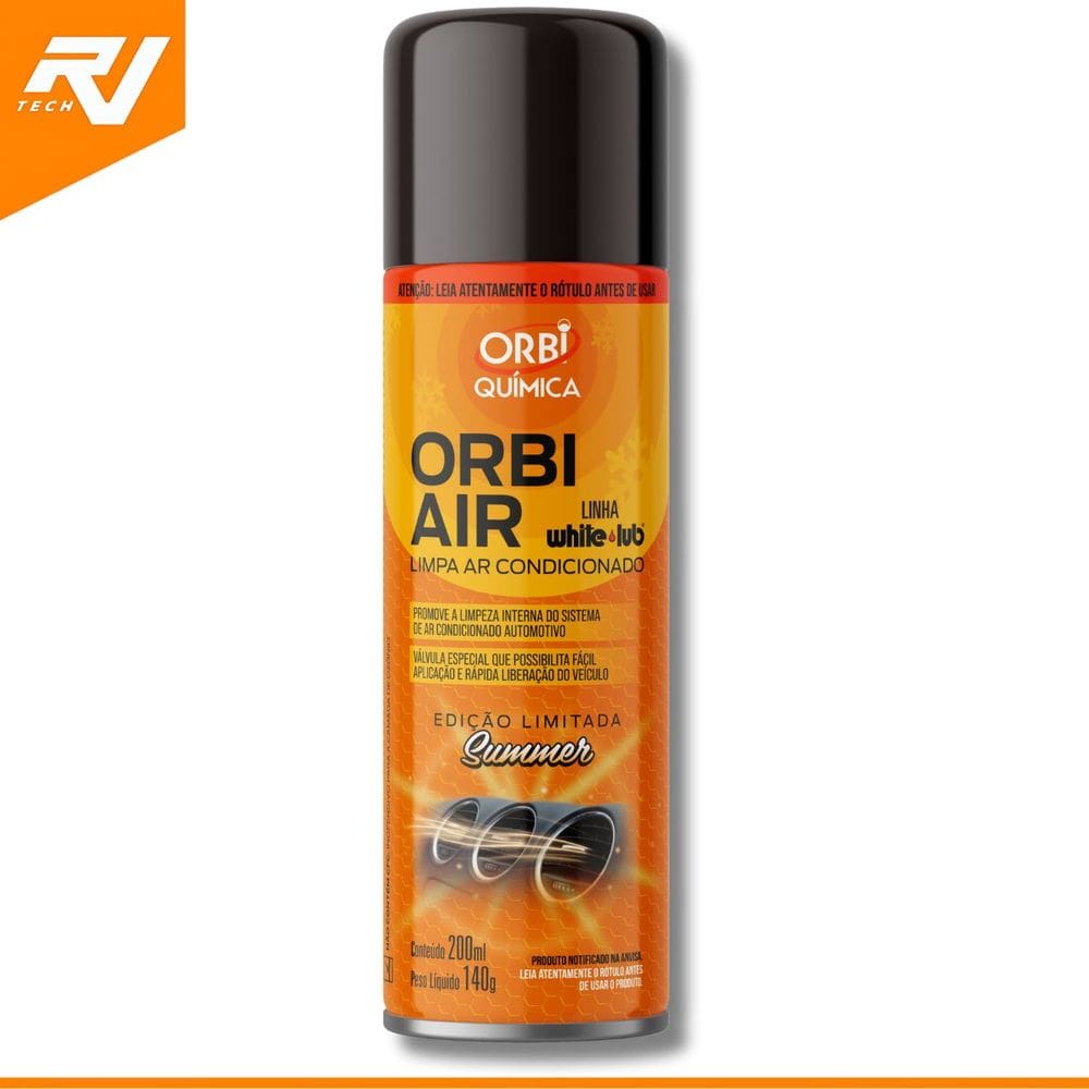 Limpa Ar Condicionado Automotivo Higienizador Spray Orbi Air 200 Ml