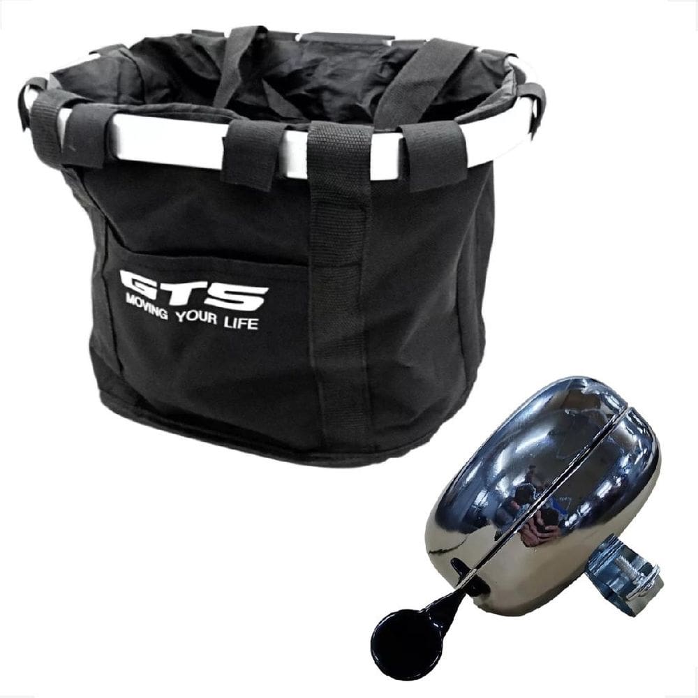 Cesta Cestinha Dianteira Tecido Bike Removível Engate Rápido Passeio Pet Compras GTS Aro 26 29
