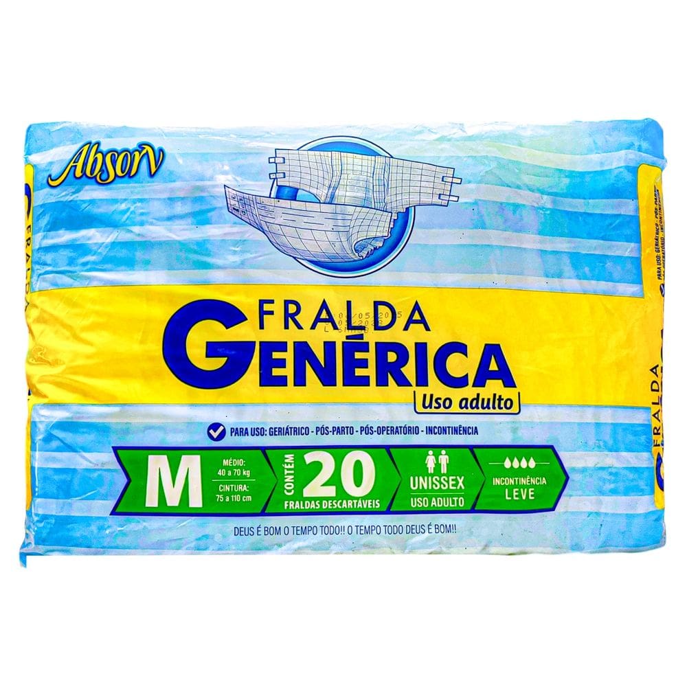 Fralda Geriatrica Generica Absorv Mega