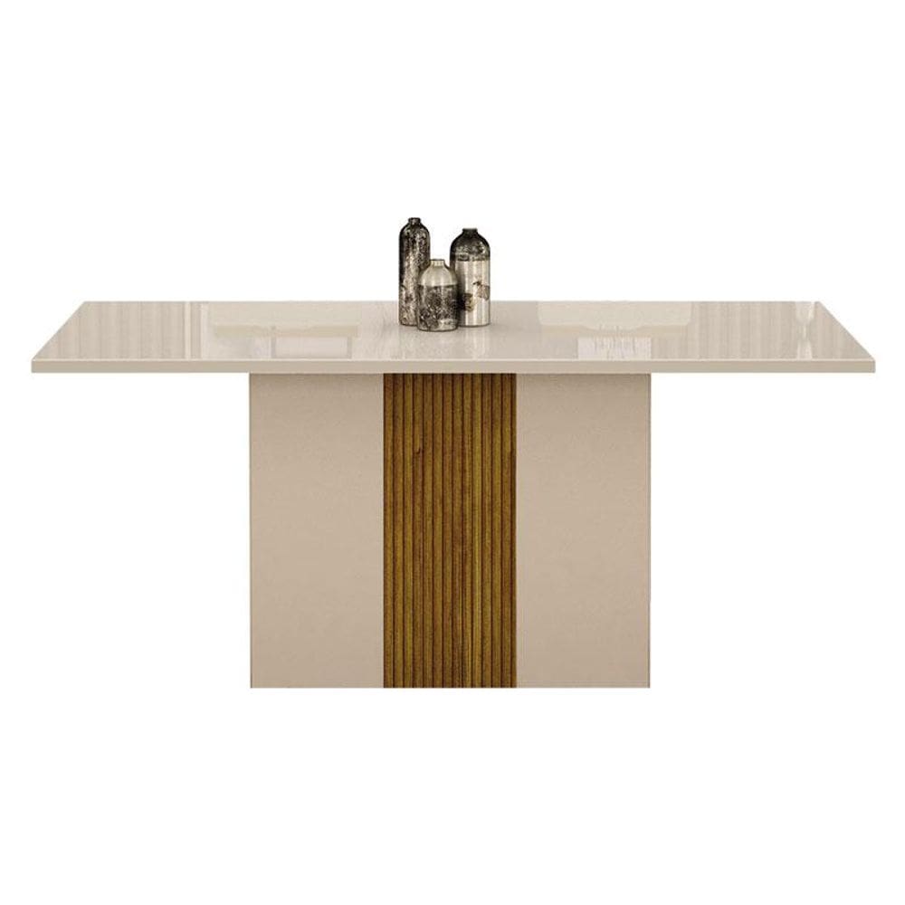 Mesa de Jantar Doha 160x80 Reto Off White Freijó Decor Off - Leifer Móveis