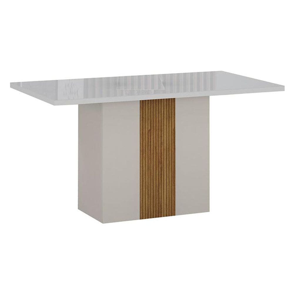 Mesa de Jantar Doha 120x80 Reto Off White Freijó Decor Off - Leifer Móveis