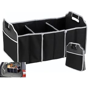 Organizador De Porta Malas Carro Com 3 Divisorias E Bolsos