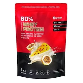 Whey Protein Concentrado 80%(1kg) -growth Supplements Mousse de Maracujá