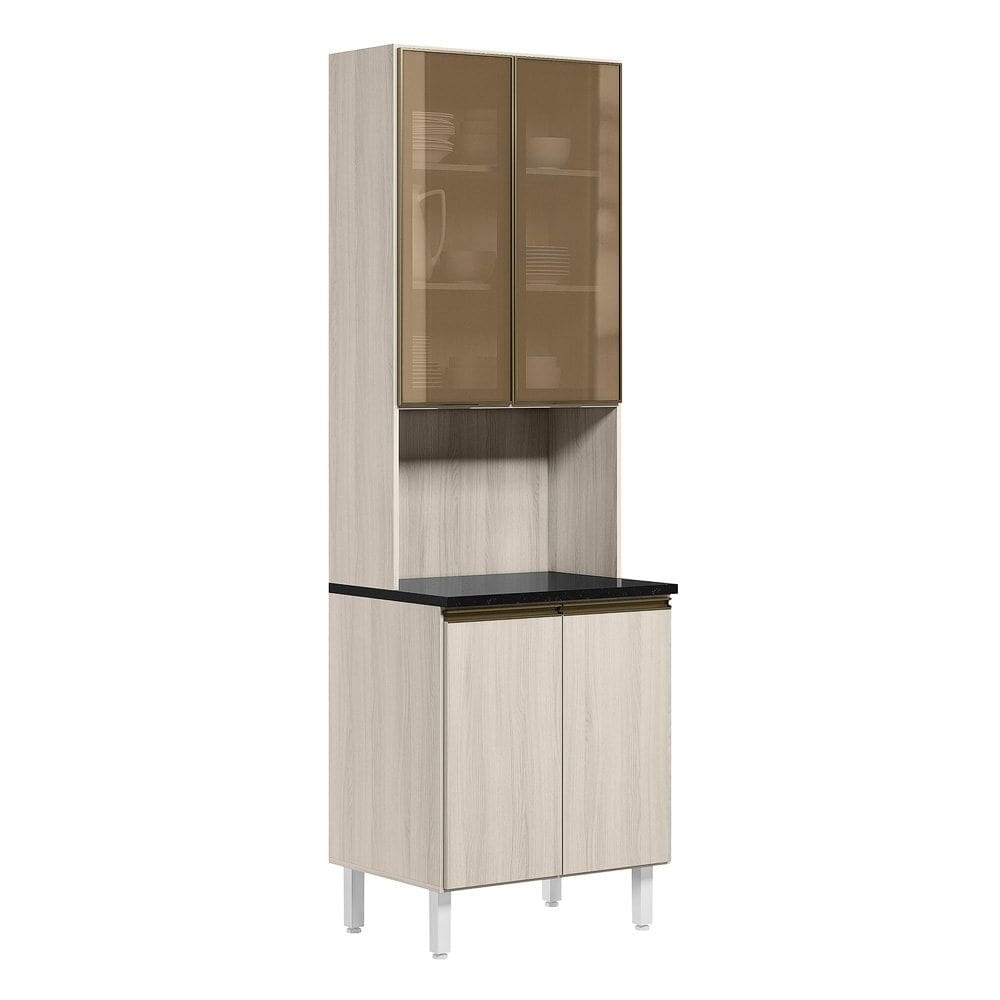Paneleiro Duplo 4P Vidro 70cm MDF Kali 18340 Bianco Toq Bianco Toq Nicioli