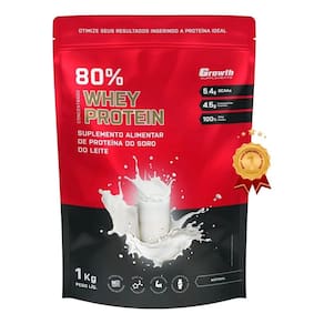 Whey Protein Concentrado 80%(1kg) -growth Supplements Natural