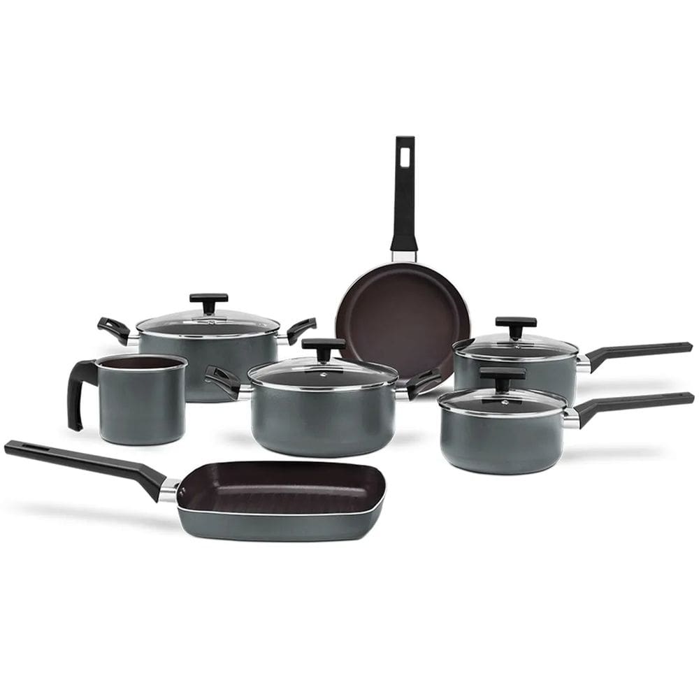 Jogo de Panelas Preserve Cinza Antiaderente Ceramic Life 7 Peças - Brinox 7238/121