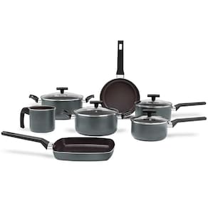 Jogo de Panelas Preserve Cinza Antiaderente Ceramic Life 7 Peças - Brinox 7238/121