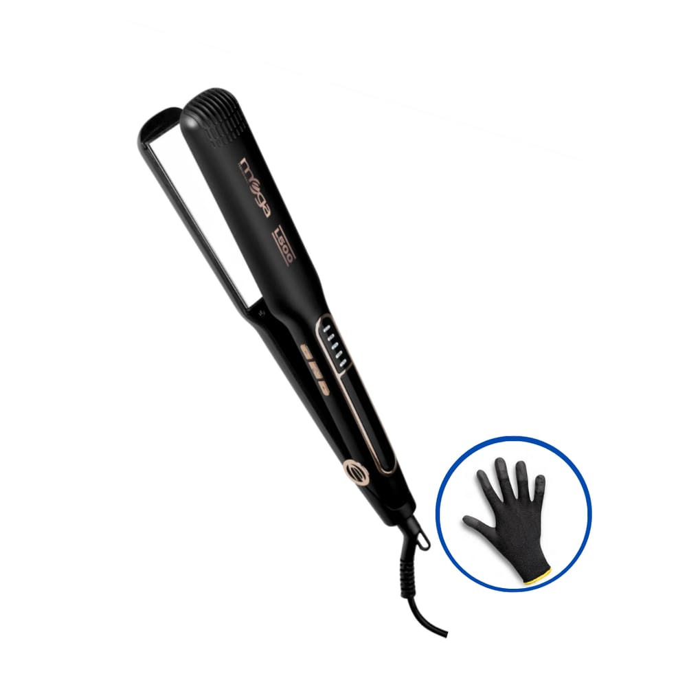 Chapinha Prancha Alisadora Mega L500 250C Placa Larga Bivolt + Luva De Proteção