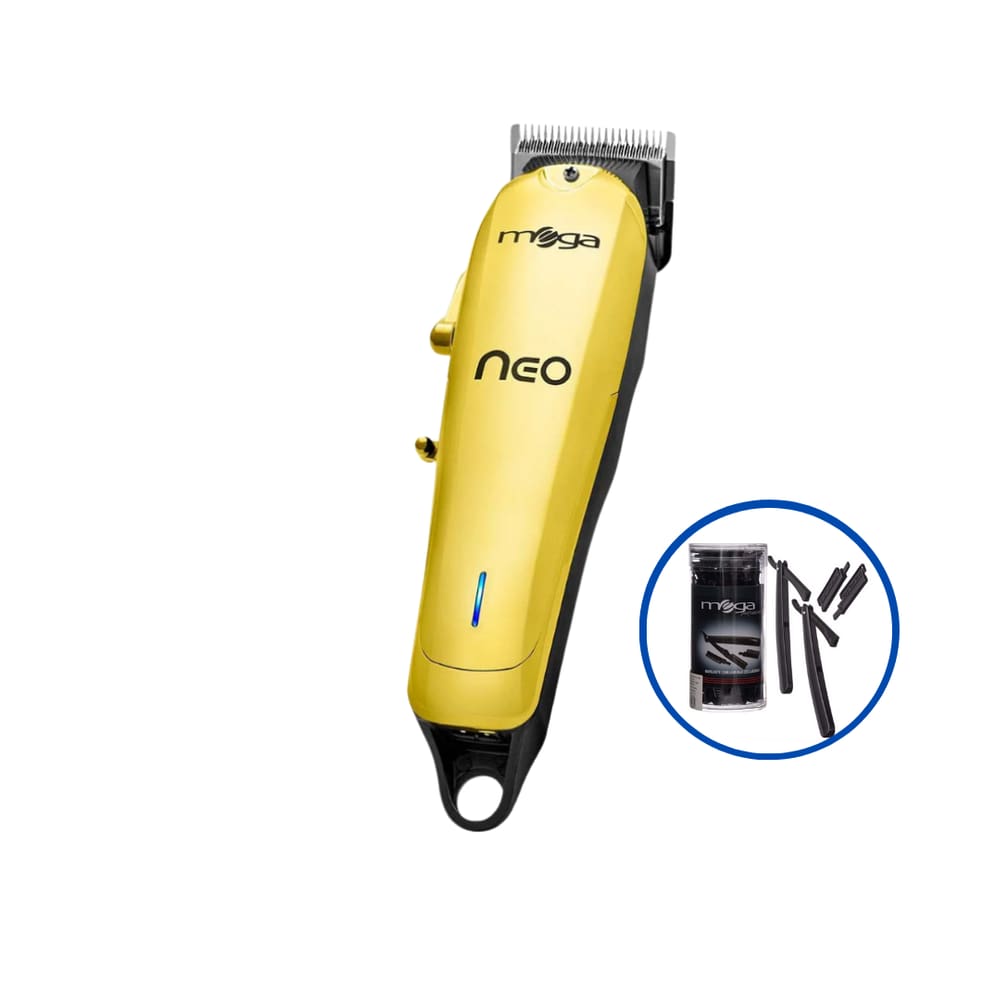 Maquina De Corte Mega Neo Cordless Gold Usb + Kit Navalhetes Com Lâminas Descartáveis