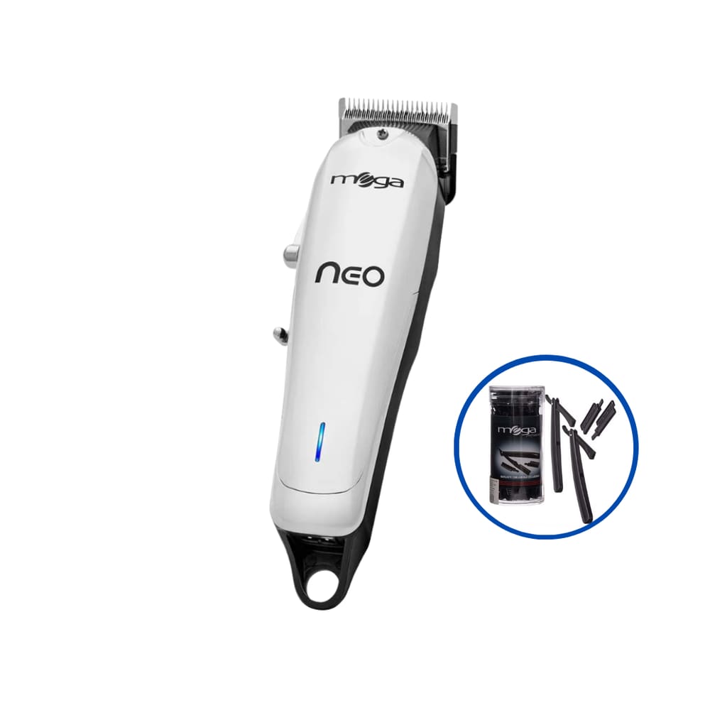 Maquina De Corte Mega Neo Cordless Chrome Usb +  Kit Navalhetes Com Lâminas Descartáveis
