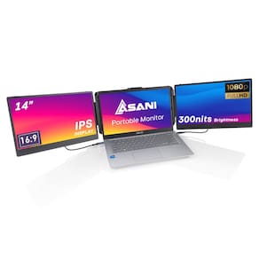 Monitor portátil Asani 14 Full HD com tela tripla para laptops