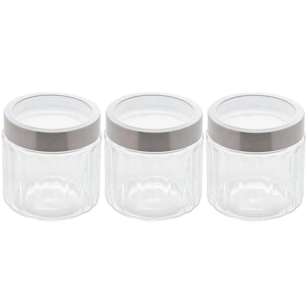 Kit 3 Potes de Vidro Borossilicato Porta Mantimentos Lyor 87