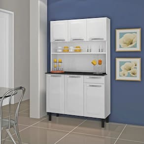 Kit de Cozinha Compacta Em Aço 6 Portas 1 Gaveta Rose Branco - Itatiaia - I3G1-105 ROSE 2023 BRA