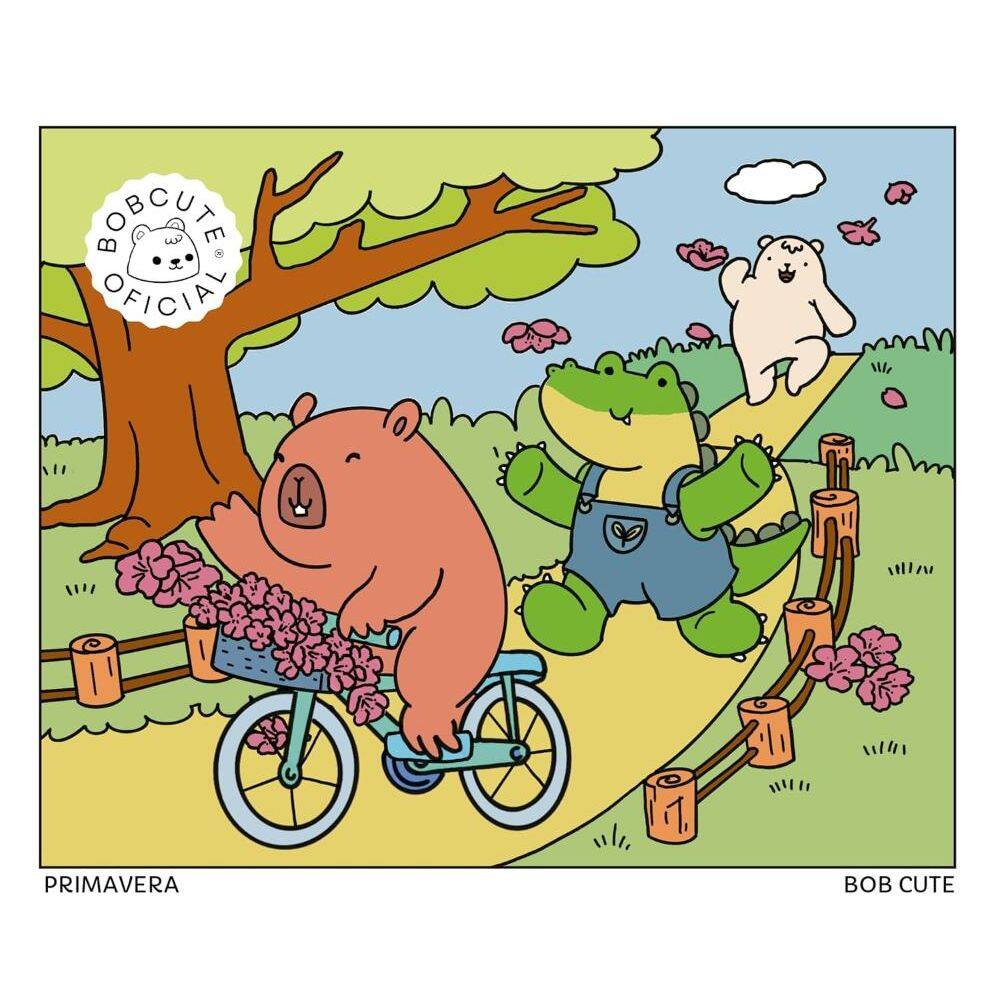 BOB CUTE – PRIMAVERA - Livro com ilustrações fofas e originais para pintar, páginas destacávei, checklist de pintura e página com teste de cores - pap